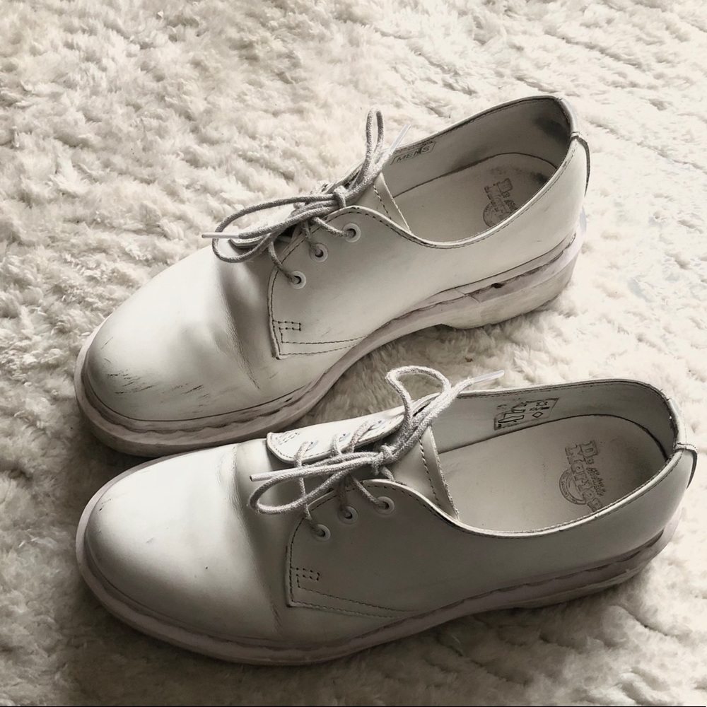 Dr. Martens Shoes | All White leather low tops